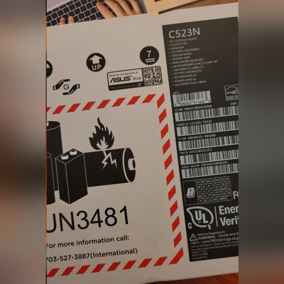 Asus Chromebook 15.6" ChromebookIntel Celeron N4500 4GB RAM 64GB - Picture 4 of 4